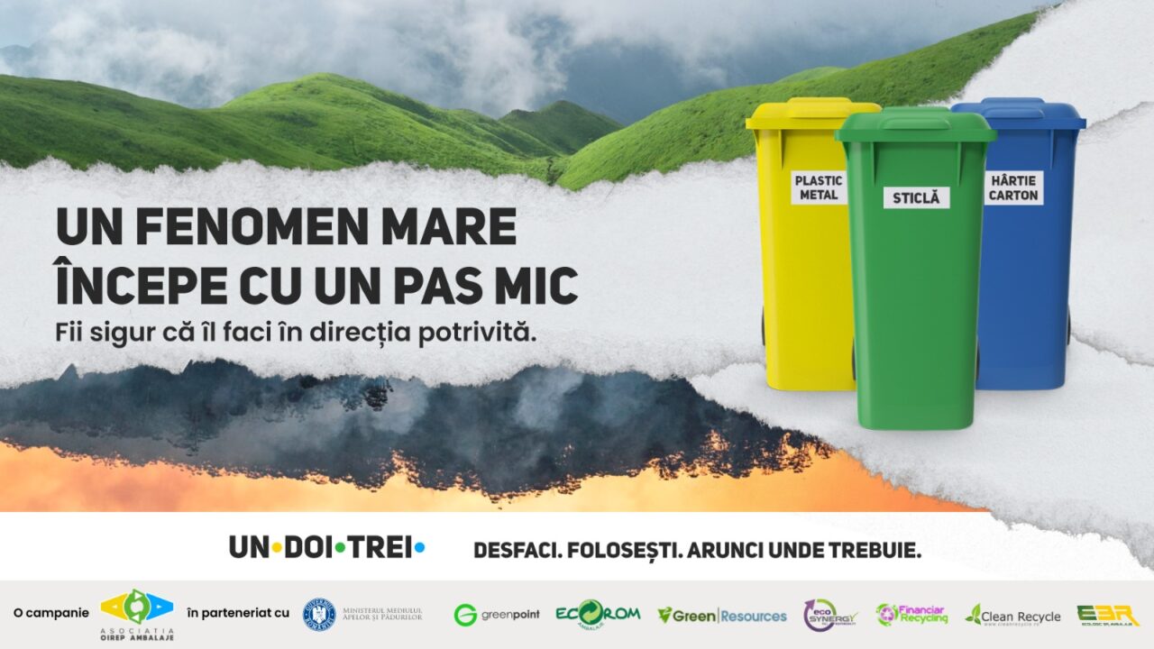 Peste 5 milioane de cetățeni au fost informați despre colectarea separată a deșeurilor de ambalaje prin intermediul campaniei „Un’ Doi Trei”
