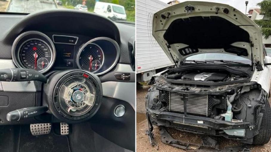 Un român stabilit în Italia și-a găsit Mercedesul dezmembrat în parcare. Paguba se ridică la 14.000 de euro, hoții furându-i chiar și volanul