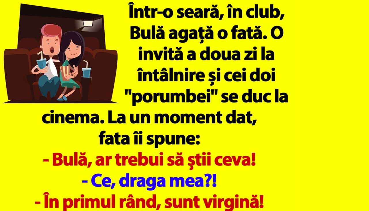 BANC | Bulă și noua lui iubită, la cinema: „În primul rând, sunt virgină!”