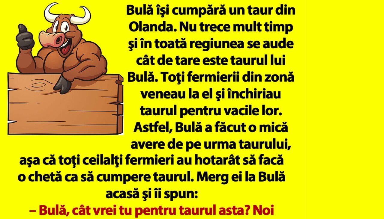 BANC | Bulă îşi cumpără un taur din Olanda