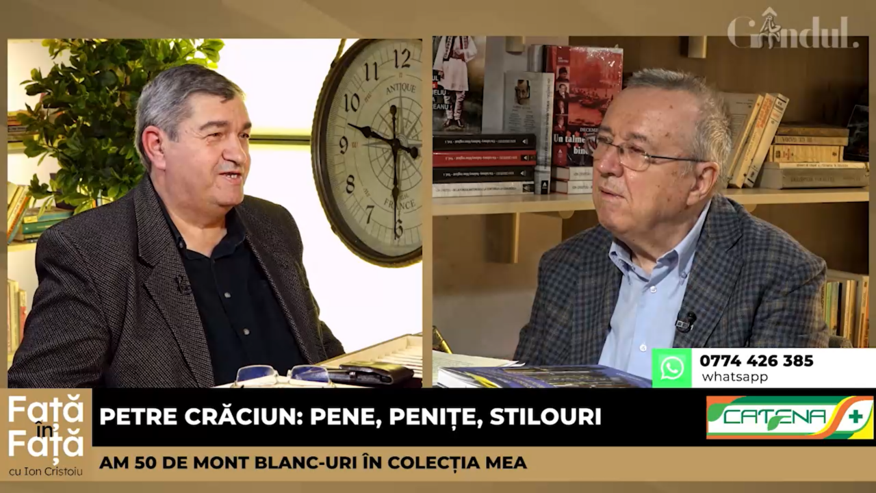 VIDEO | Petre Crăciun: „Cea mai mare marcă de stilouri este Mont Blanc. Sunt adevărate bijuterii și scrii foarte bine cu ele”
