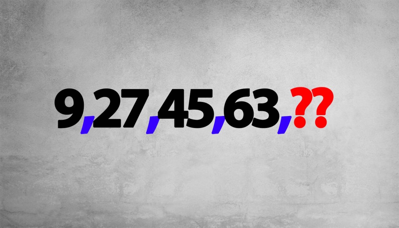 Test de inteligență doar pentru genii | Ce număr completează seria: 9,27,45,63?