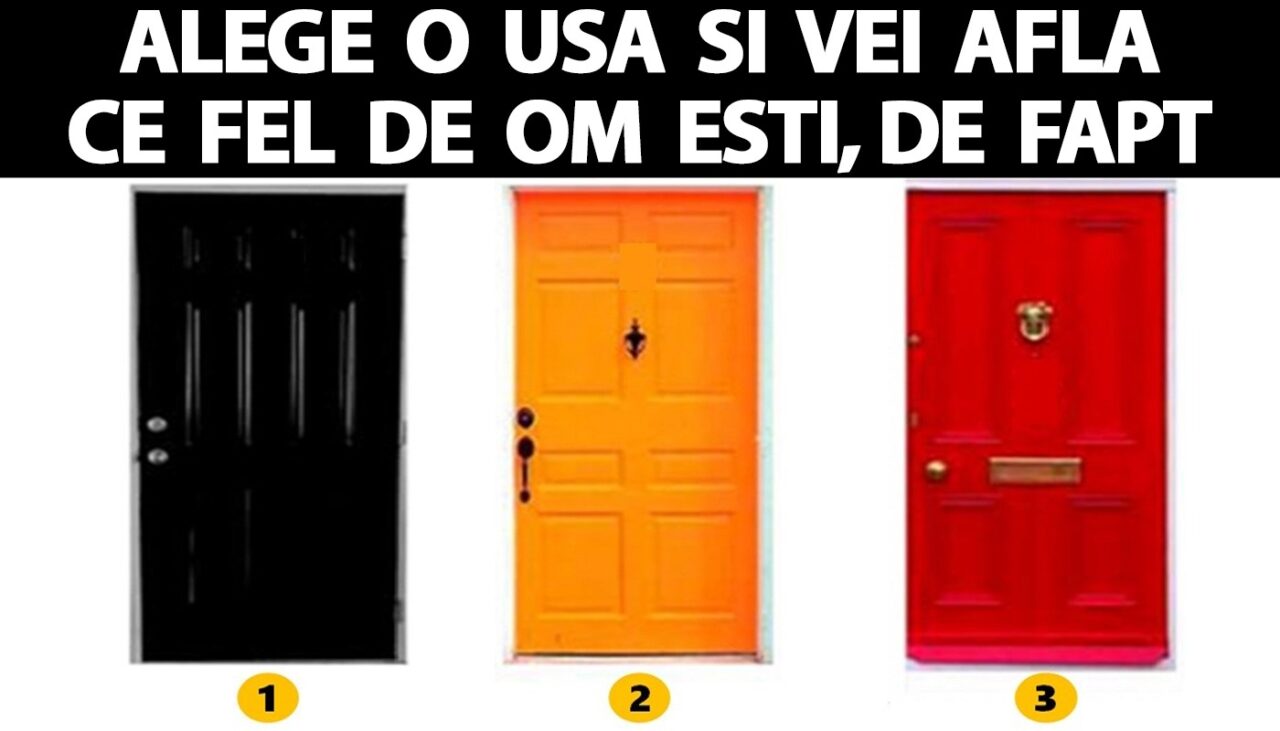 Test psihologic | Alege o ușă dintre cele 3 din imagine și vei afla ce fel de om ești, de fapt!