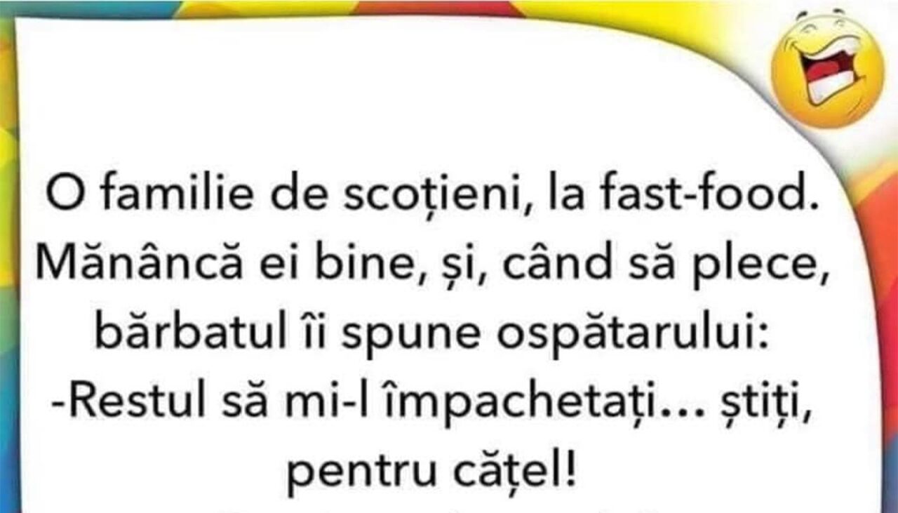 Bancul de vineri | O familie de scoțieni, la fast-food
