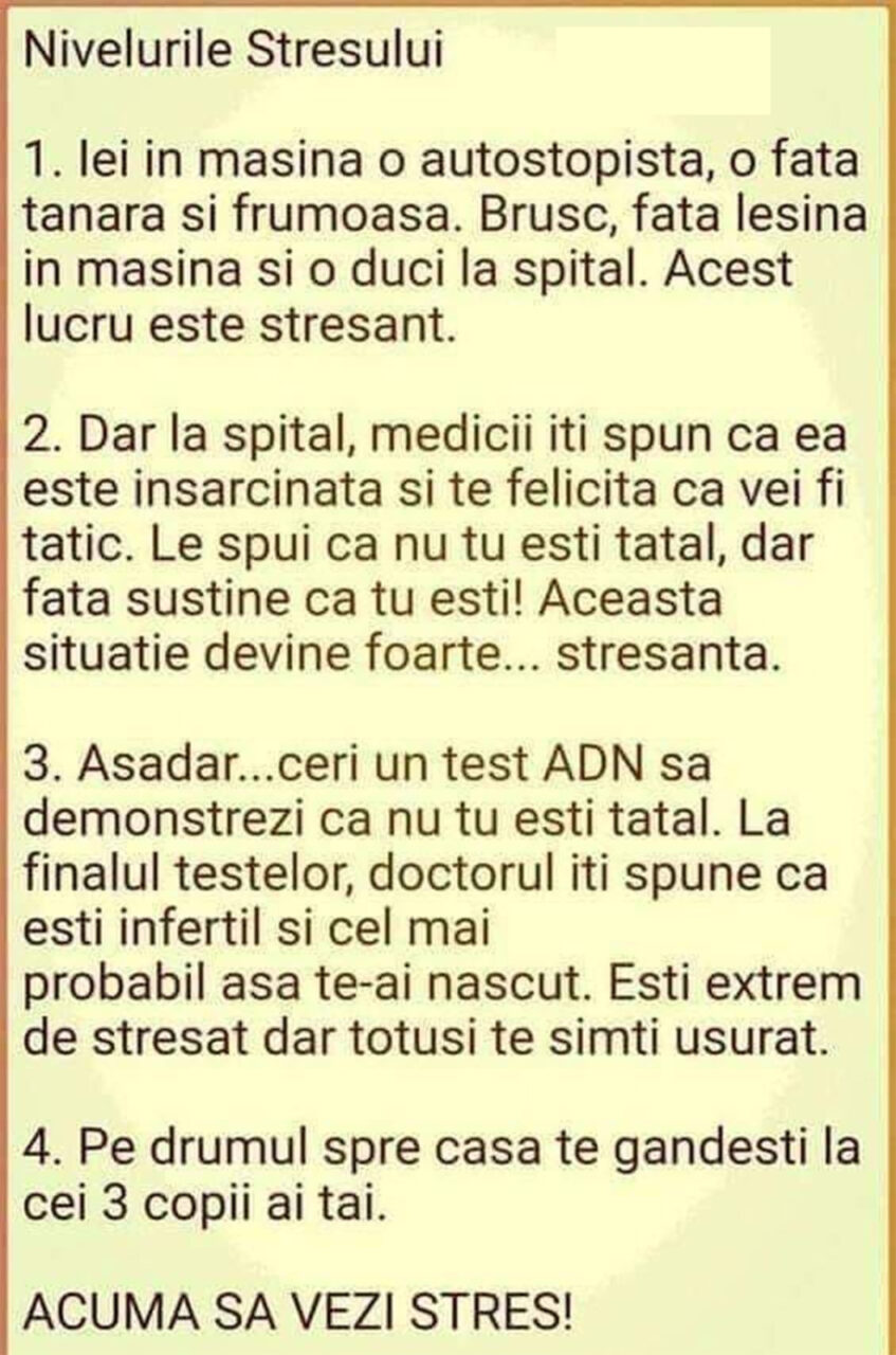 Bancul de marți | Cele PATRU niveluri ale stresului