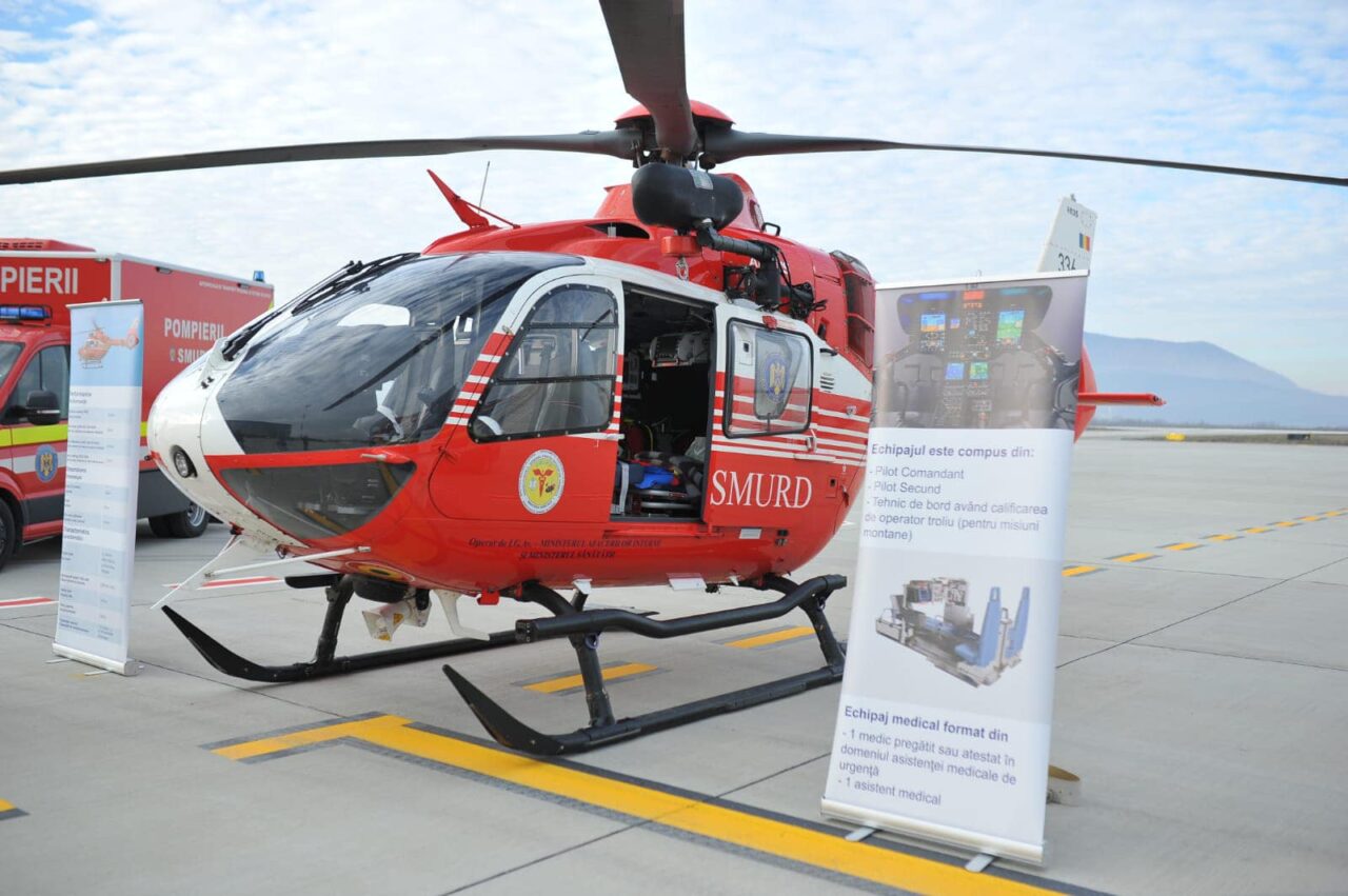FOTO | Județul Brașov are elicopter SMURD, după ce a fost inaugurat la Ghimbav al 10-lea Punct de Operare Aeromedicală