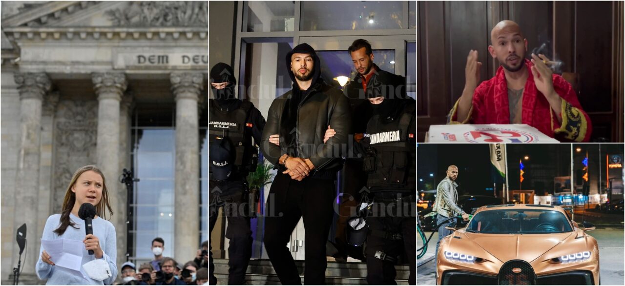 „The Sun” citează „Gândul” în scandalul „Frații Tate”. Legătura cu Greta Thunberg și cutiile de pizza