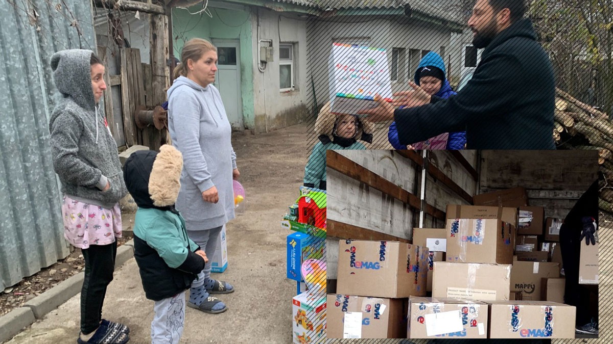 VIDEO | MOȘ CANCAN DĂRUIEȘTE, copiii din familiile nevoiașe din Săbăreni au parte de multe zâmbete și cadouri de sărbători
