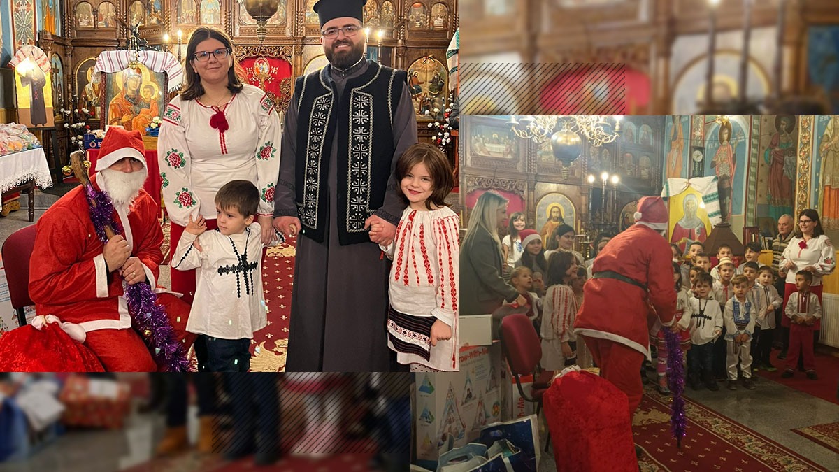 EXCLUSIV | Colinde și cadouri în parohia din Cocorăștii Grind. Jucăriile din campania MOȘ CANCAN DĂRUIEȘTE au ajuns la copiii din comună