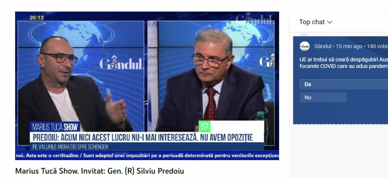 Poll Marius Tucă Show: „UE ar trebui să ceară despăgubiri Austriei pentru focarele COVID care au adus pandemia în Europa?”
