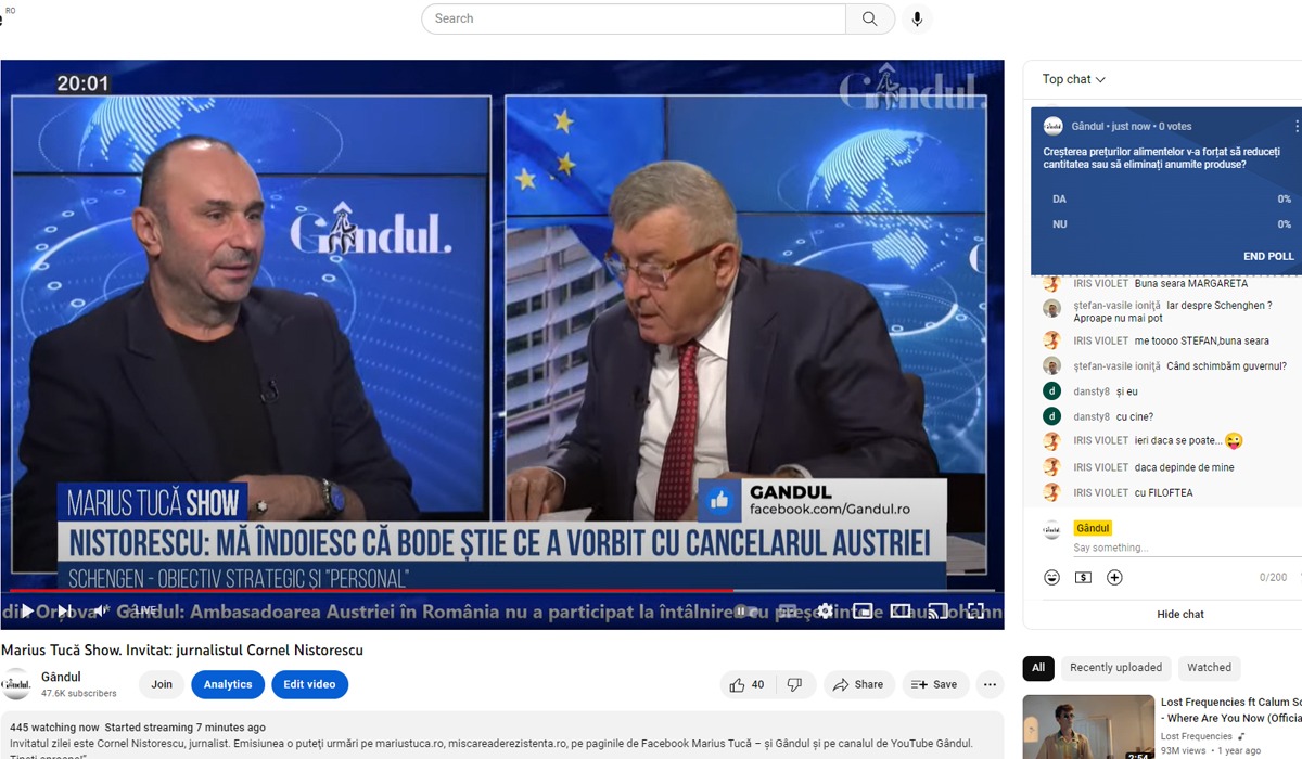 Poll Marius Tucă Show: „Creșterea prețurilor la alimente v-a forțat să reduceți cantitatea sau să eliminați anumite produse?”