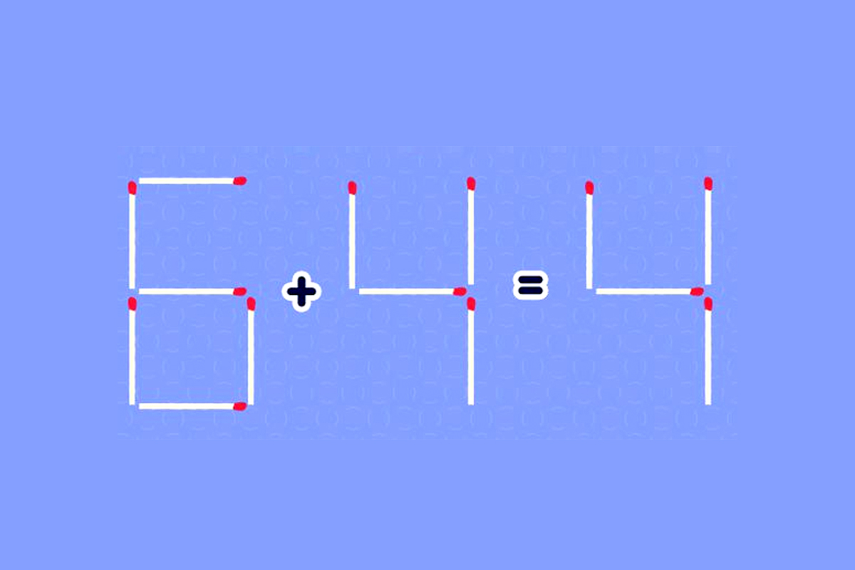 Test IQ | Mutați un singur băț de chibrit pentru a corecta egalitatea 6+4=4