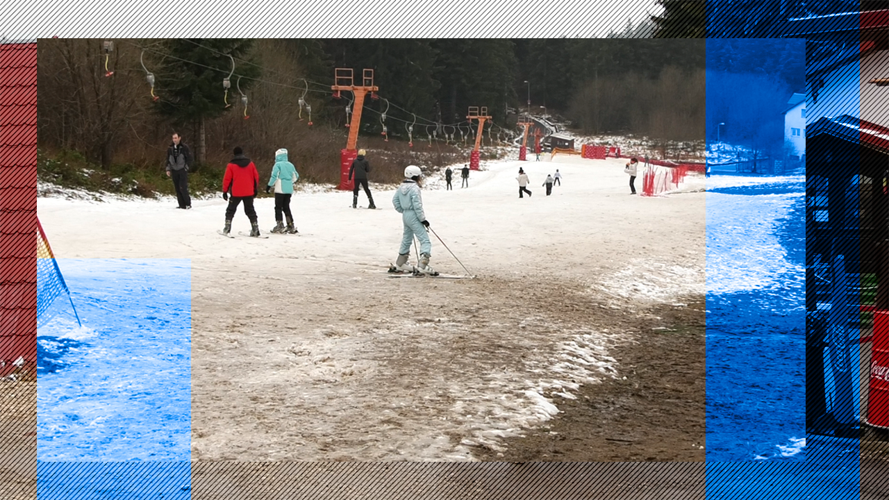VIDEO | Temperaturi ridicate și pârtii fără zăpadă în Poiana Brașov. „Sunt condiții slabe de schiat, ca într-o primăvară târzie”
