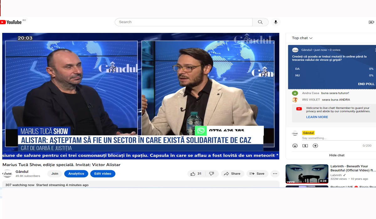 Poll Marius Tucă: „Credeți că școala ar trebui mutată în online până la trecerea valului de viroze și gripă?”