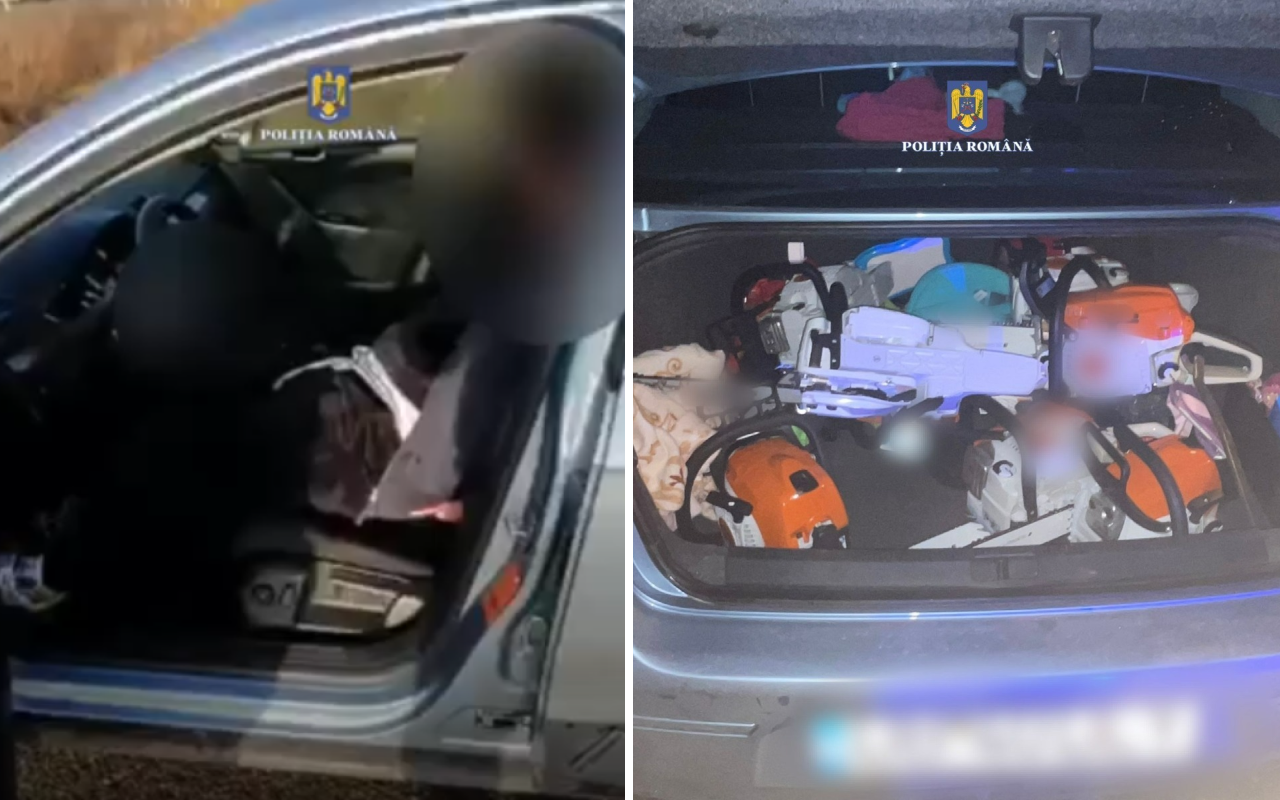 VIDEO Au furat din trei județe și au fugit cu polițiștii pe urmele lor. Unul dintre cei urmăriți avea emis mandat de arestare pentru viol