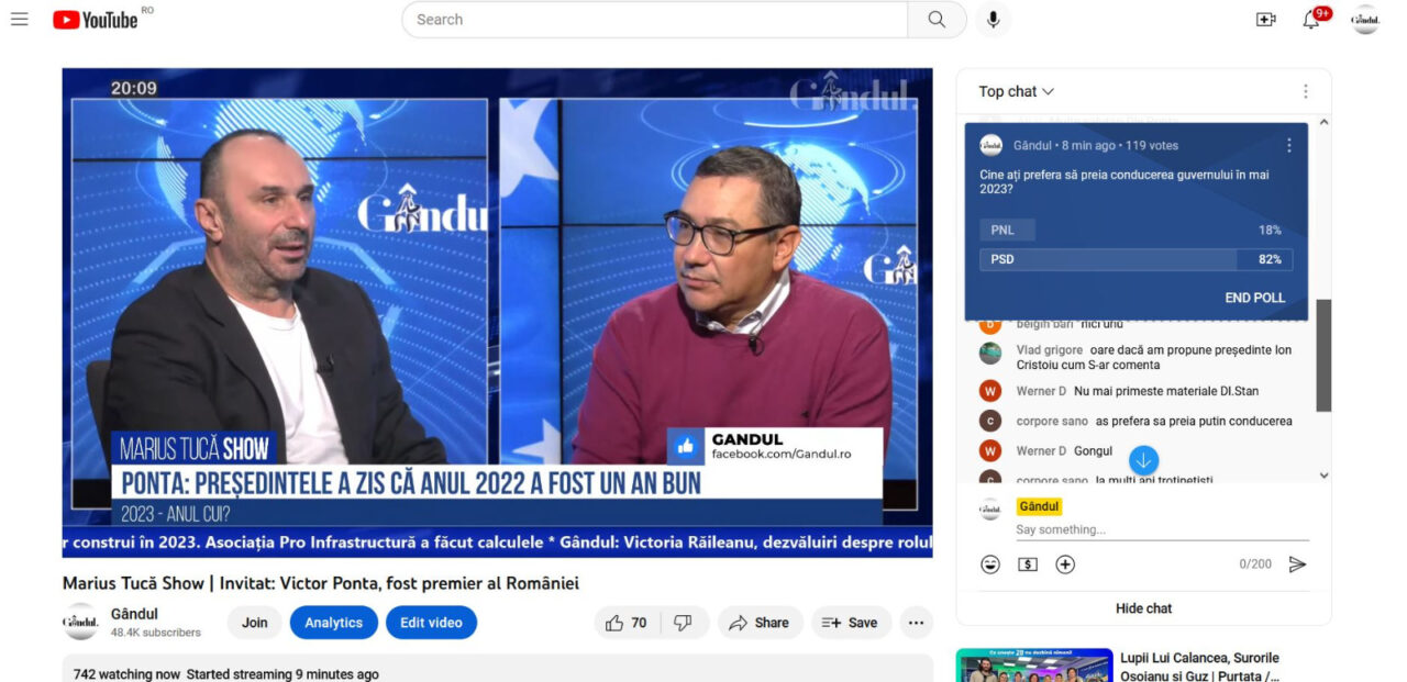 Poll Marius Tucă Show: ”Cine ați prefera să preia conducerea guvernului în mai 2023?”