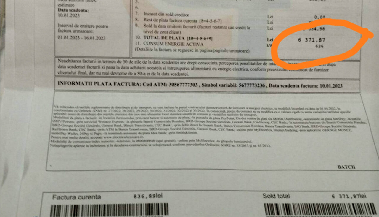 Ireal câți lei a primit de plată o femeie din Ploiești, la energie electrică. A înlemnit când a văzut factura: „Să îmi taie curentul, e hoție pe față!”