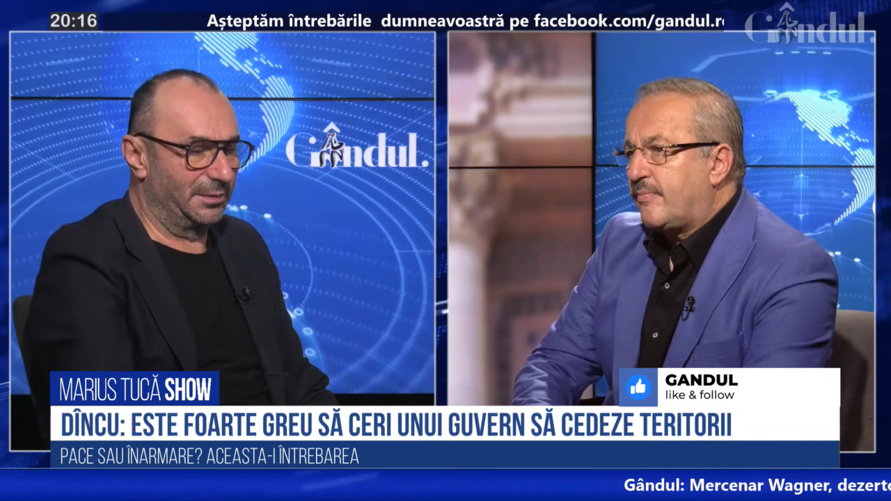 VIDEO | Vasile Dîncu, despre războiul din Ucraina: „Este foarte greu să ceri unui guvern să cedeze teritorii. Nu este rațional, ci doar o chestiune emoțională”