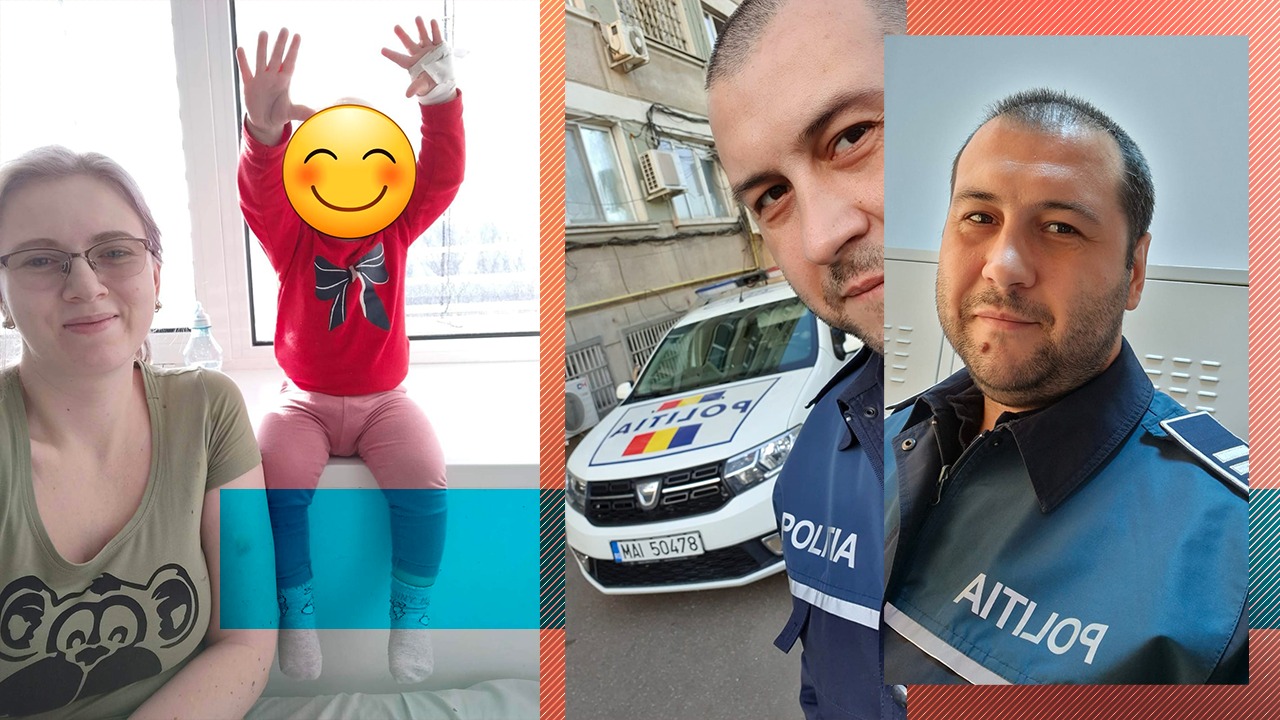 Fetiță de 1 an și 3 luni, salvată de un polițist aflat în timpul liber / Micuța s-a înecat cu salivă, iar agentul a resuscitat-o
