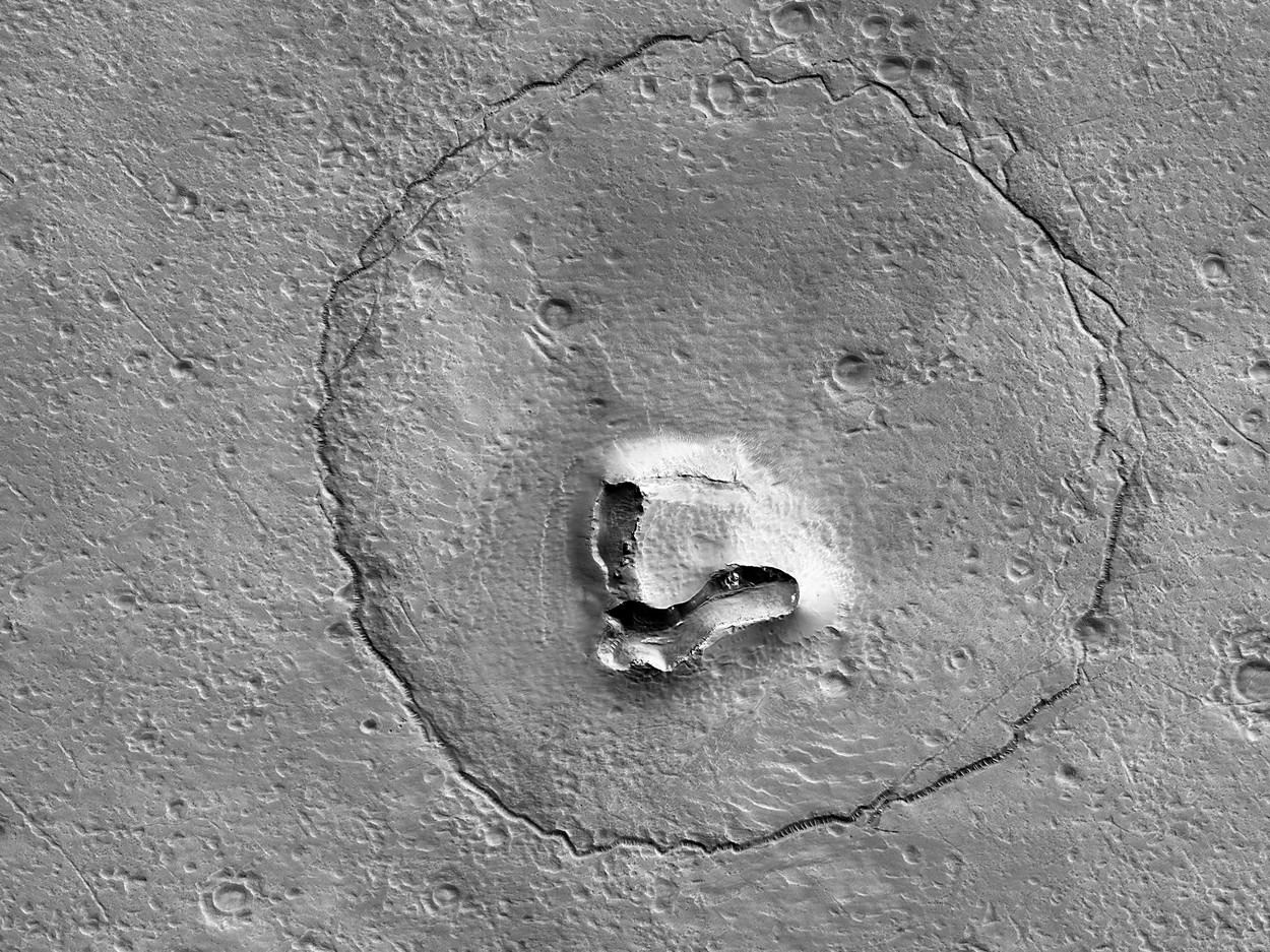 O fotografie publicată de NASA a devenit virală. Fața unui urs, pe Marte