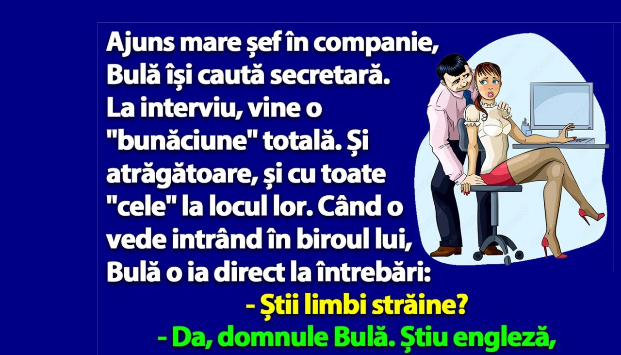 BANC | Șeful Bulă își caută secretară: „Știi limbi străine?”