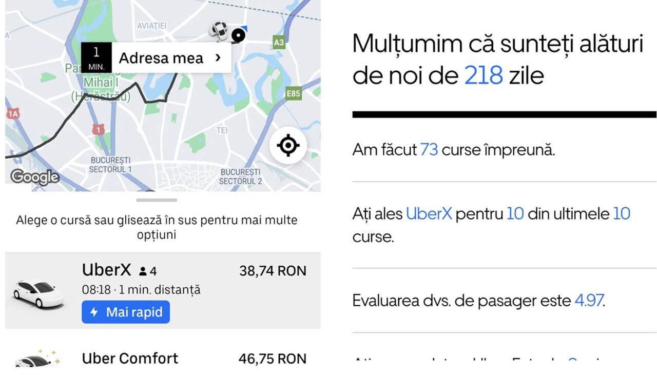 Obișnuiești să călătorești cu Uber?! Cum poți afla câte STELE ai primit de la șoferii cu care ai mers