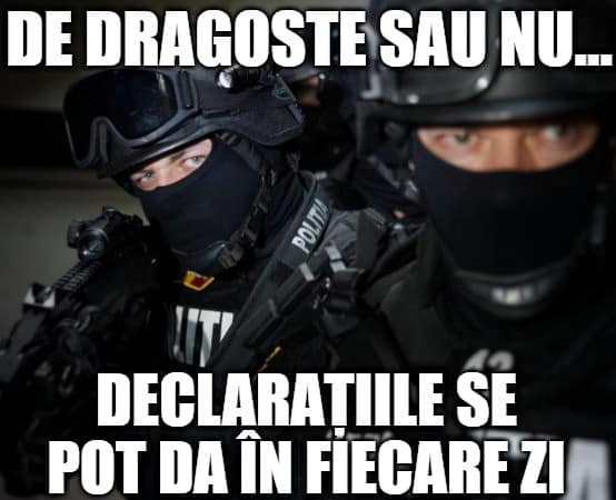 Mesajul amuzant transmis de MAI de Ziua Îndrăgostiților: „Cele mai frumoase declarații se fac, nu se dau!”