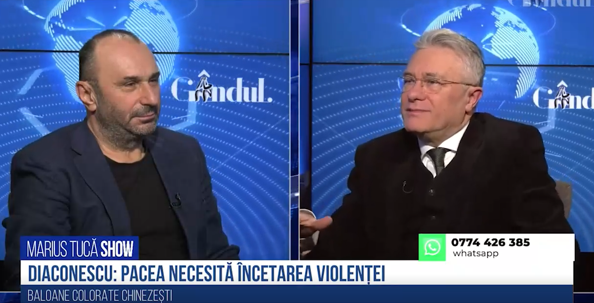 VIDEO | Cristian Diaconescu: „La pace se ajunge în etape, pacea necesită încetarea violenței”