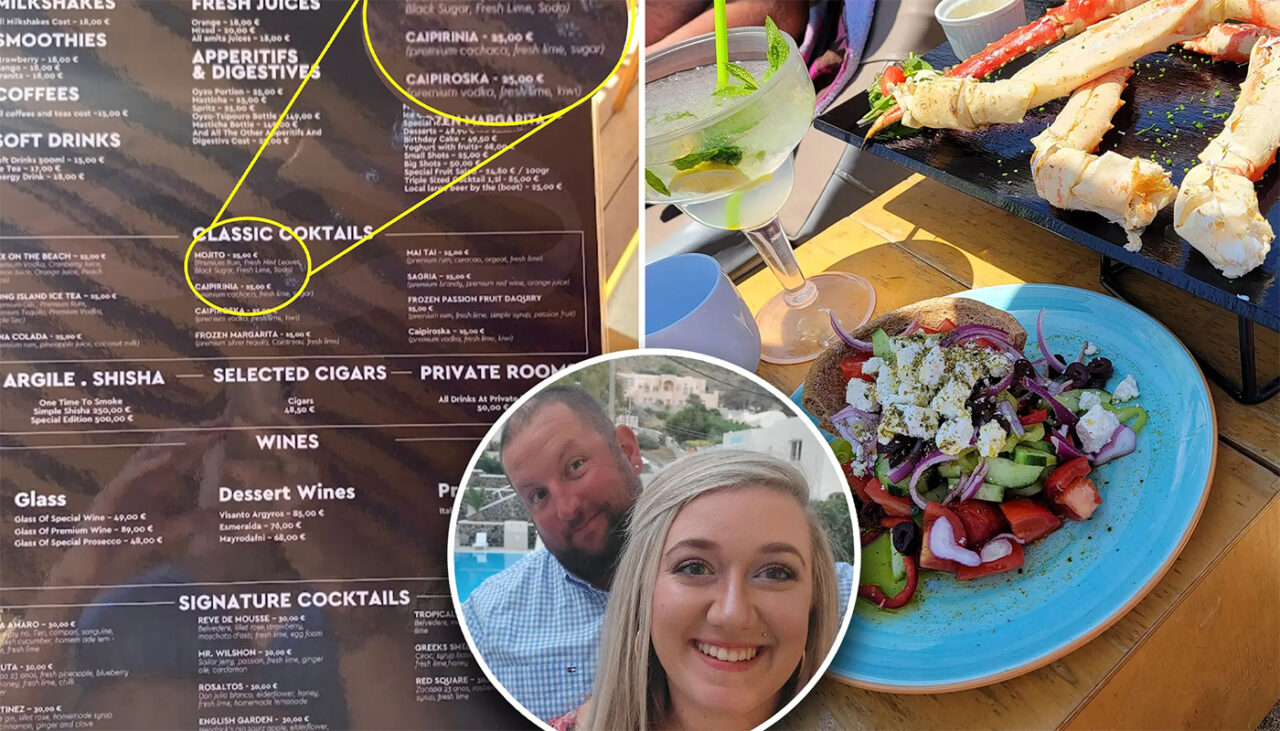 Câți bani au dat doi turiști pe 4 picioare de CRAB, o salată grecească și 2 mojito, într-un restaurant din Mykonos. Când le-a venit nota, au crezut că e vreo eroare