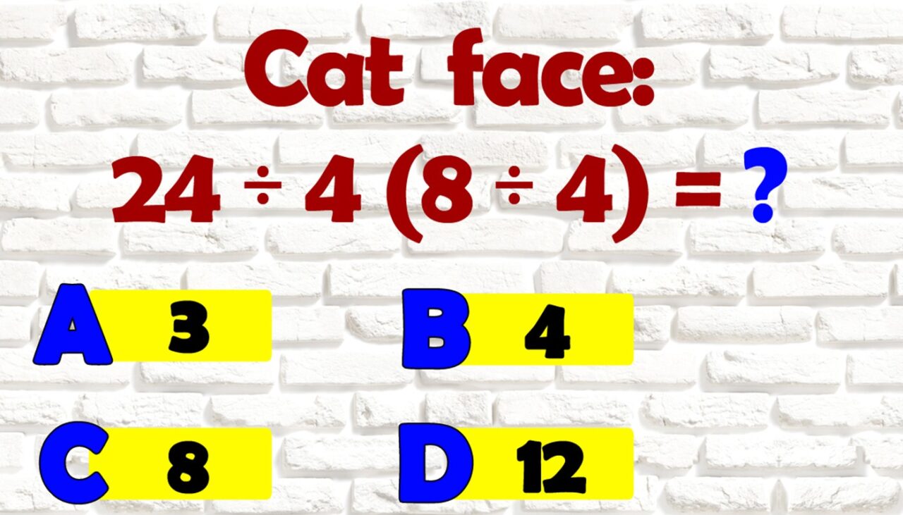 Test de inteligență pentru matematicieni | Calculați 24/4(8/4)=?