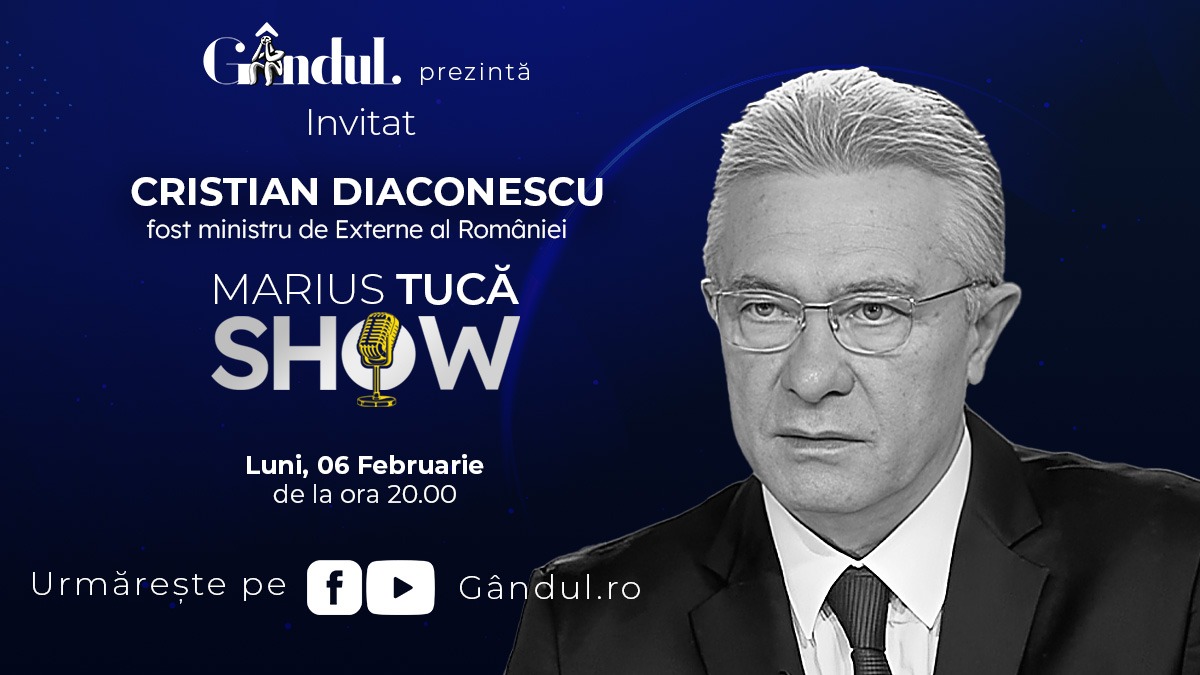 Marius Tucă SHOW începe luni, 6 februarie, de la ora 20.00, live pe gândul.ro