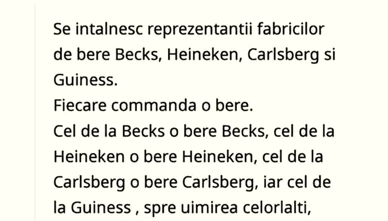BANCUL ZILEI | Se întâlnesc reprezentanții fabricilor Becks, Heineken, Carslberg și Guiness