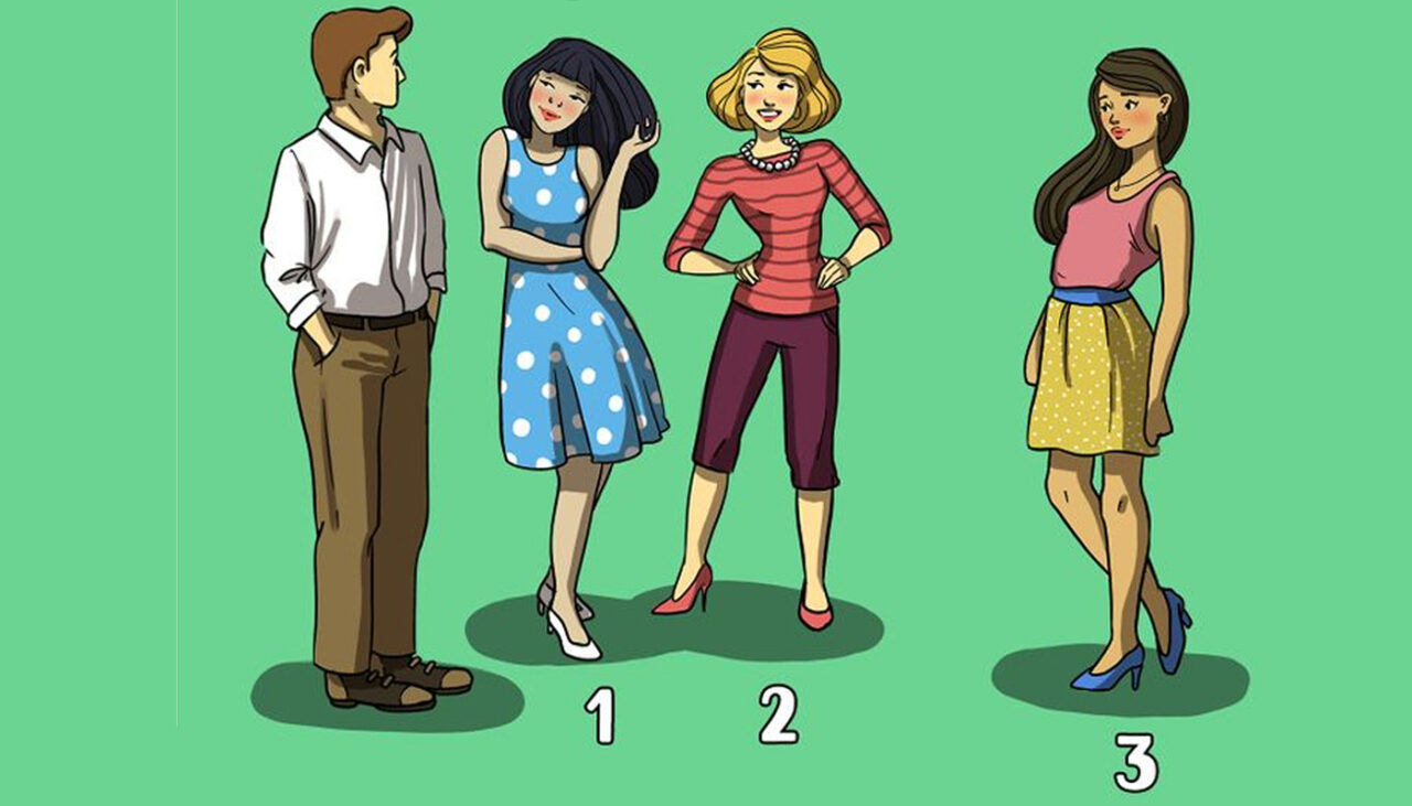 Test de logică | Din care dintre cele 3 femei e îndrăgostit tânărul din imagine?