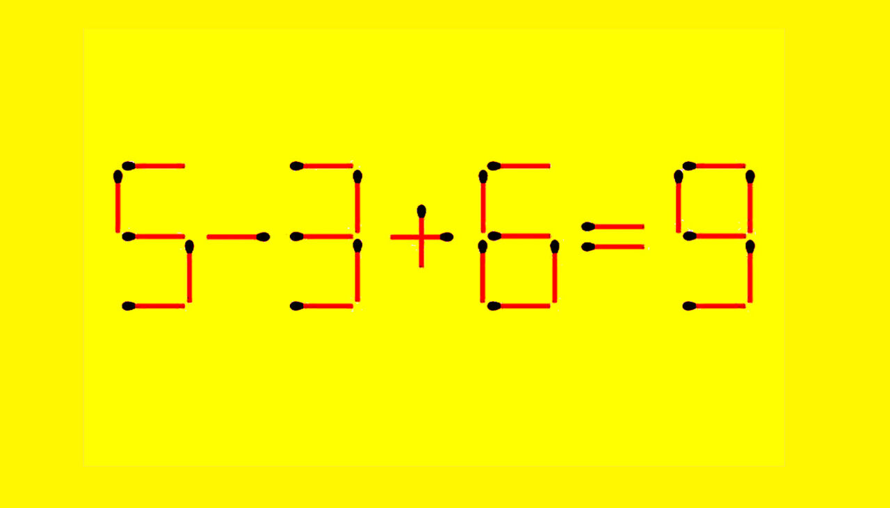 Test IQ cu chibrituri | Adăugați un singur băț pentru a corecta egalitatea 5-3+6=9