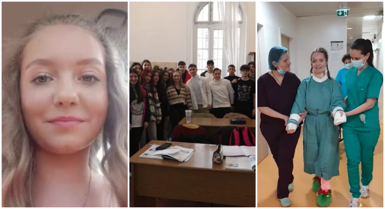 Alexia, fetiţa rămasă fără brațe în accidentul de la Pașcani, s-a întors la școală