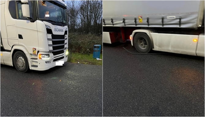 VIDEO | Șofer român de TIR, prins în flagrant! Bărbatul încerca să fure combustibilul unui coleg. Întreaga scenă a avut loc în Anglia