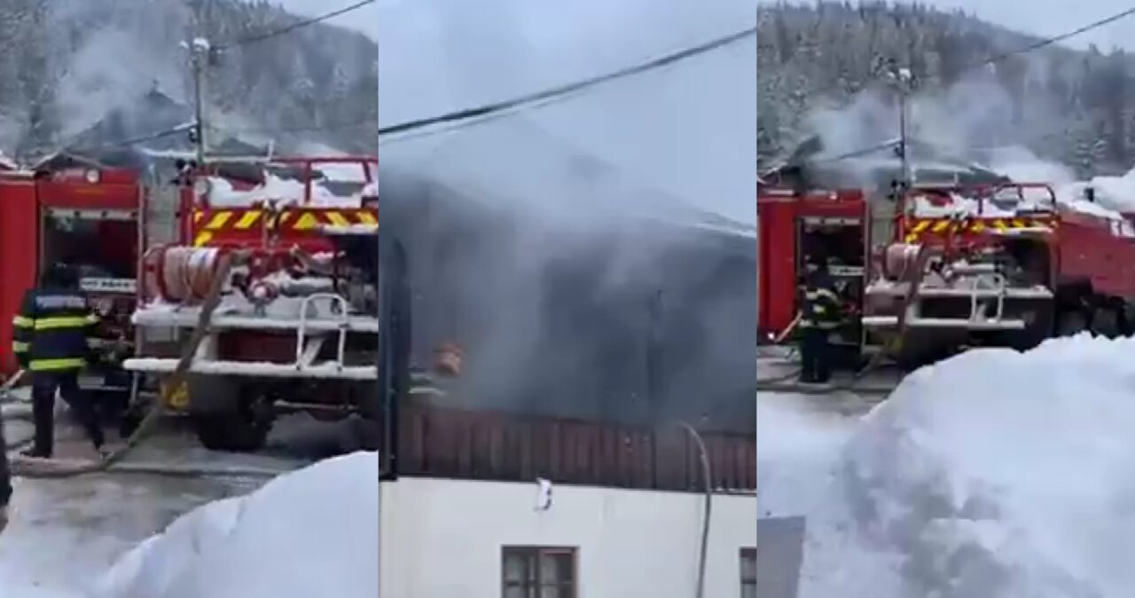 VIDEO | Incendiu la Mănăstirea Sihăstria Putnei. Pompierii intervin în forță