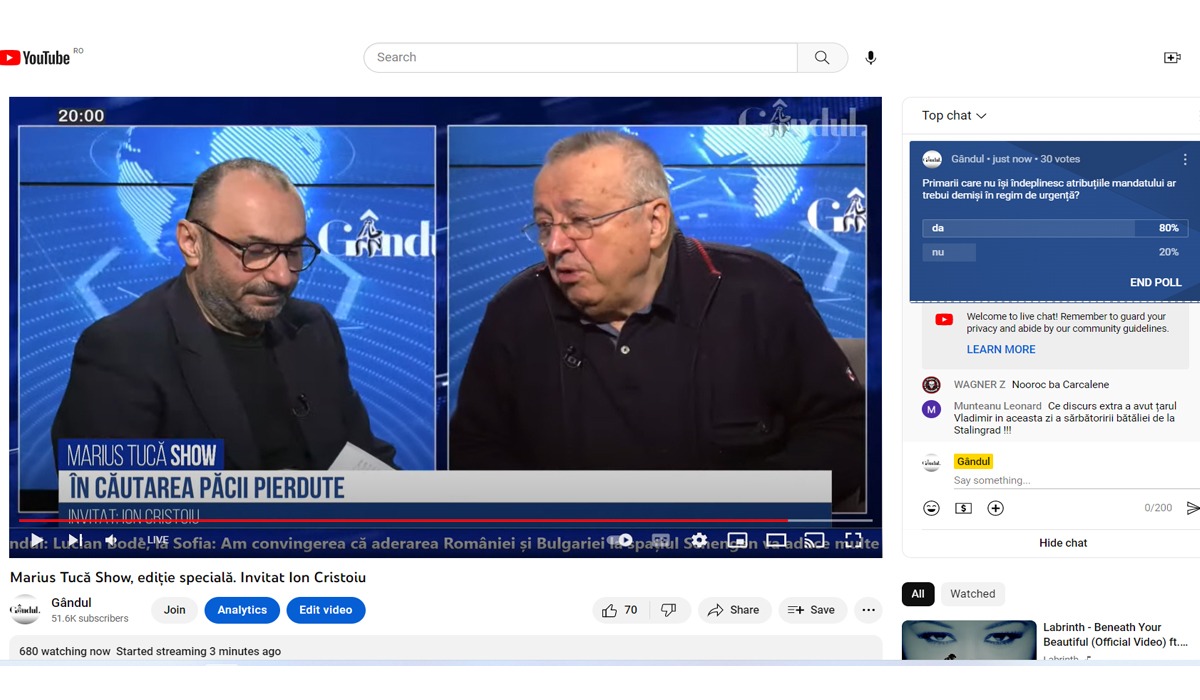 Poll Marius Tucă Show: „Primarii care nu își îndeplinesc atribuțiile mandatului ar trebui demiși în regim de urgență?”. Ce credeți că au răspuns românii?