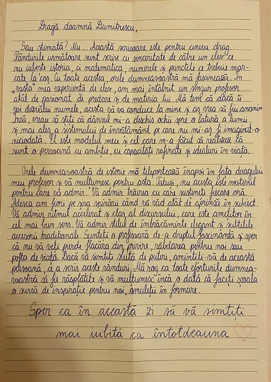 Gestul-SURPRIZĂ al unui elev din Timișoara. Profesoară: „Am trăit cel mai emoționant moment din cariera mea”