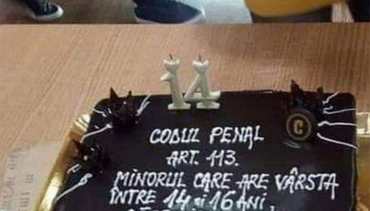 Banc? Nu, e REALITATEA! Ce a scris un român pe tortul fiului lui, Mihai: „Codul Penal, art. 113: Minorul care…”