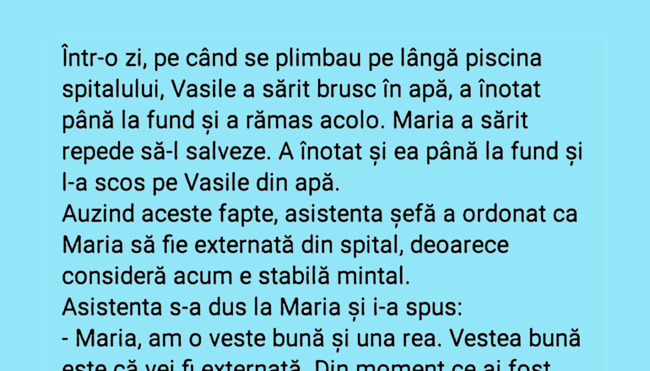 Bancul de vineri | Maria și Vasile, la spitalul de nebuni