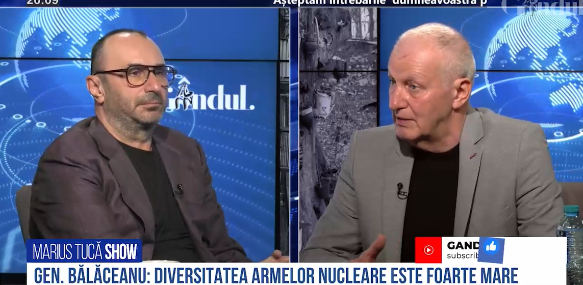 VIDEO | Gen (R) Virgil Bălăceanu: „Există diferite modalități de a folosi armele nucleare”