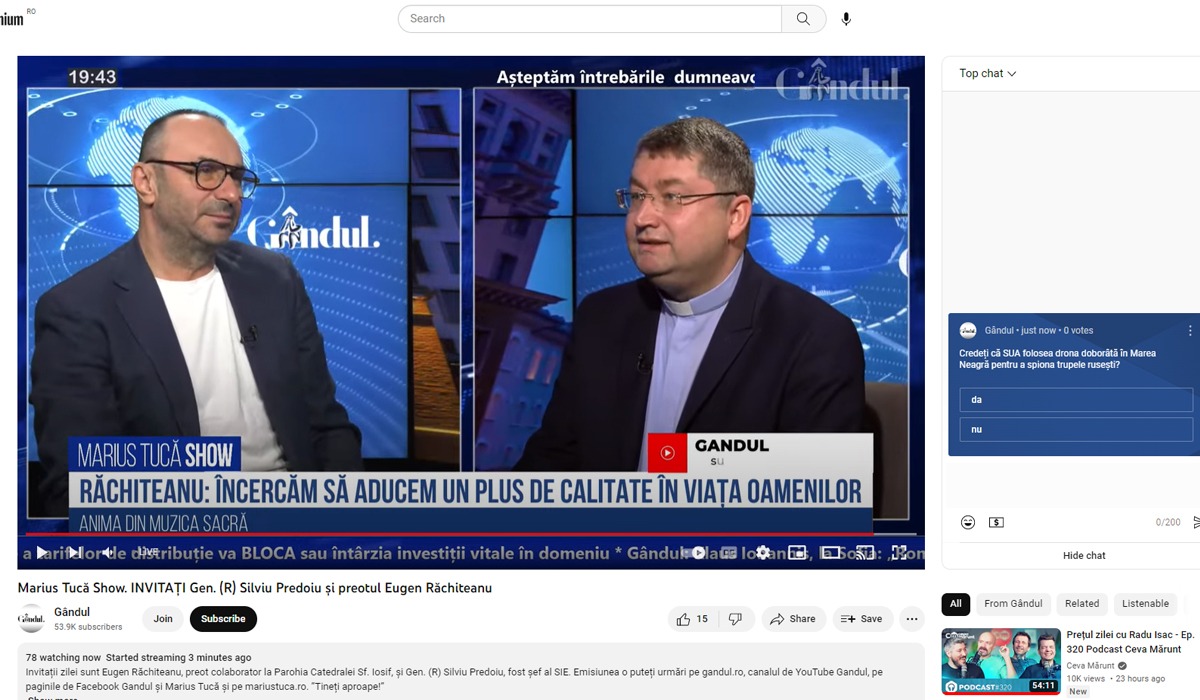 POLL Marius Tucă Show: „Credeți că SUA folosea drona doborâtă în Marea Neagră pentru a spiona trupele rusești”