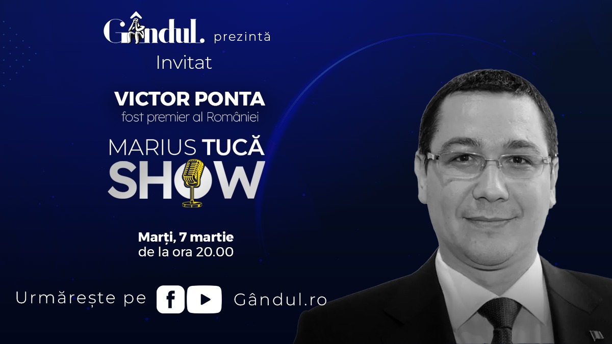 „Marius Tucă Show” începe marți, 7 martie, de la ora 20.00, LIVE pe gândul.ro