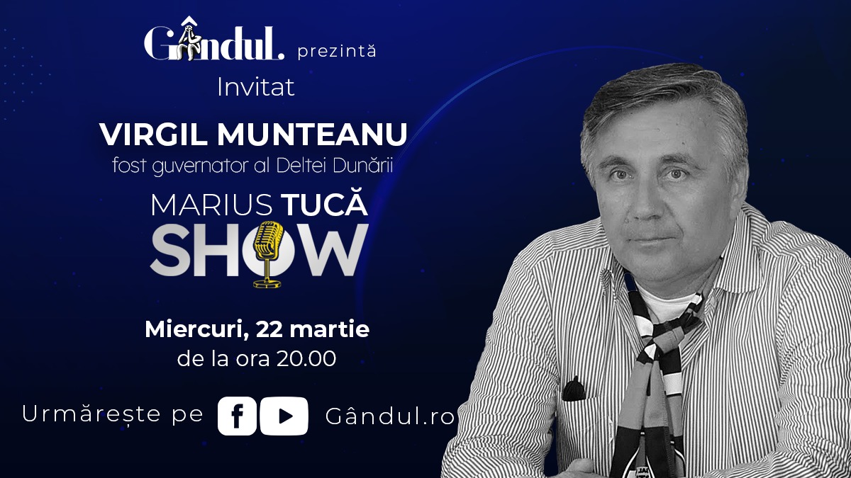 MARIUS TUCĂ SHOW începe miercuri, 22 martie, de la ora 20.00, live pe gândul.ro
