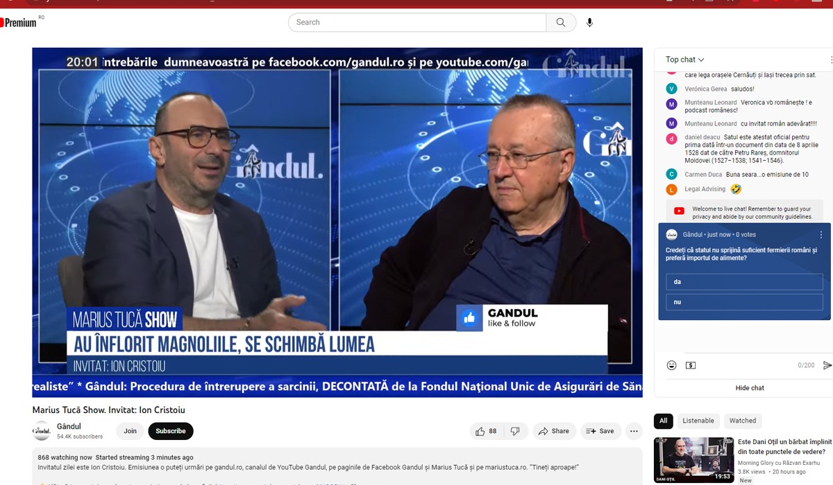 POLL Marius Tucă Show: „Credeți că statul nu sprijină suficient fermierii români și preferă importul de alimente?”