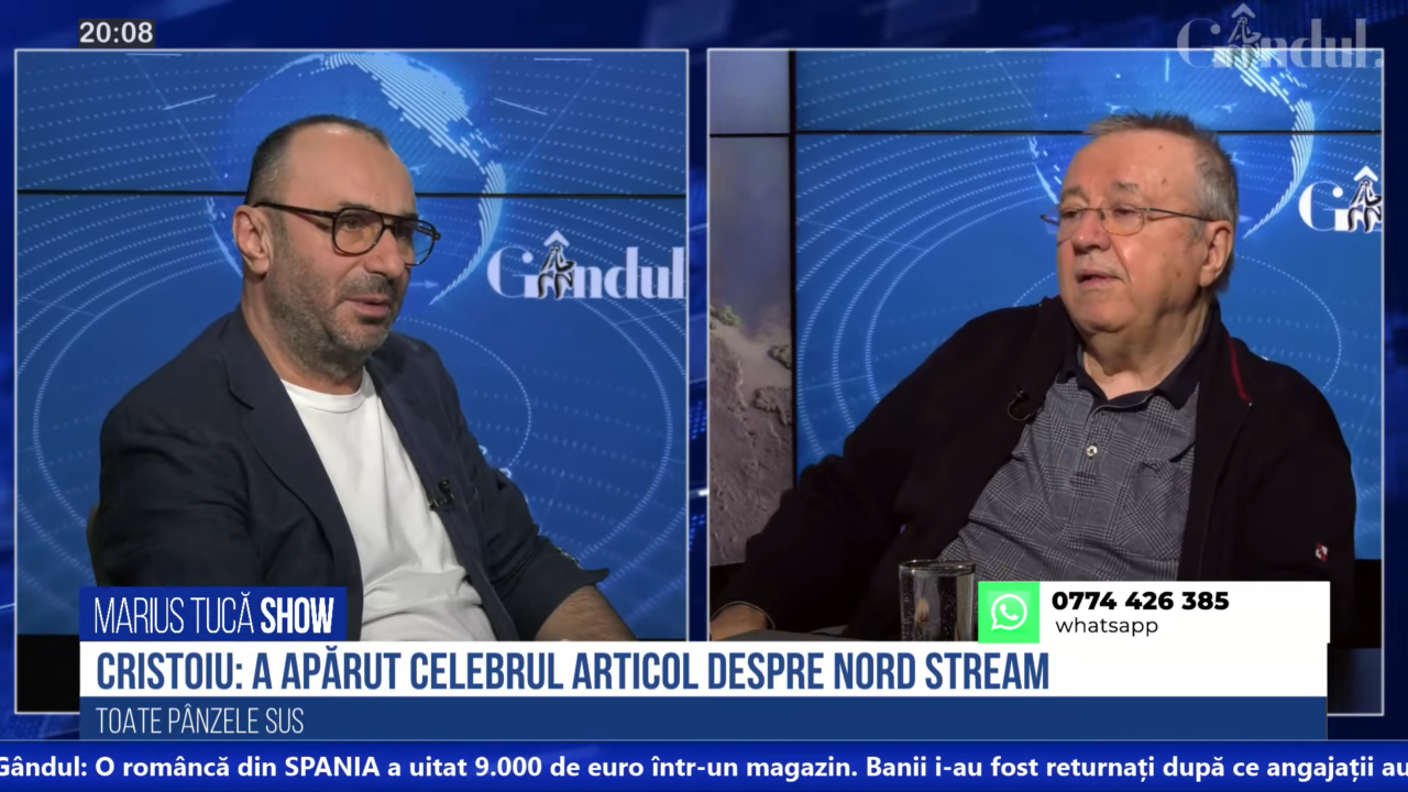 VIDEO | Ion Cristoiu: „Nu s-a mai auzit nimic de exploziile de la gazoductele Nord Stream. Nimeni nu a dezmințit amănuntele jurnalistului Hersh”