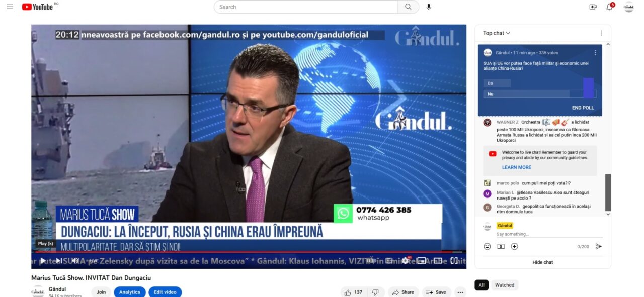 POLL Marius Tucă Show: „SUA și UE vor putea face față militar și economic unei alianțe China-Rusia?”