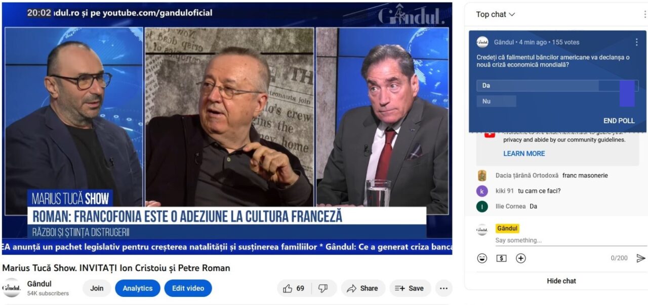 POLL Marius Tucă Show: „Credeți că falimentul băncilor americane va declanșa o nouă criză economică mondială?”