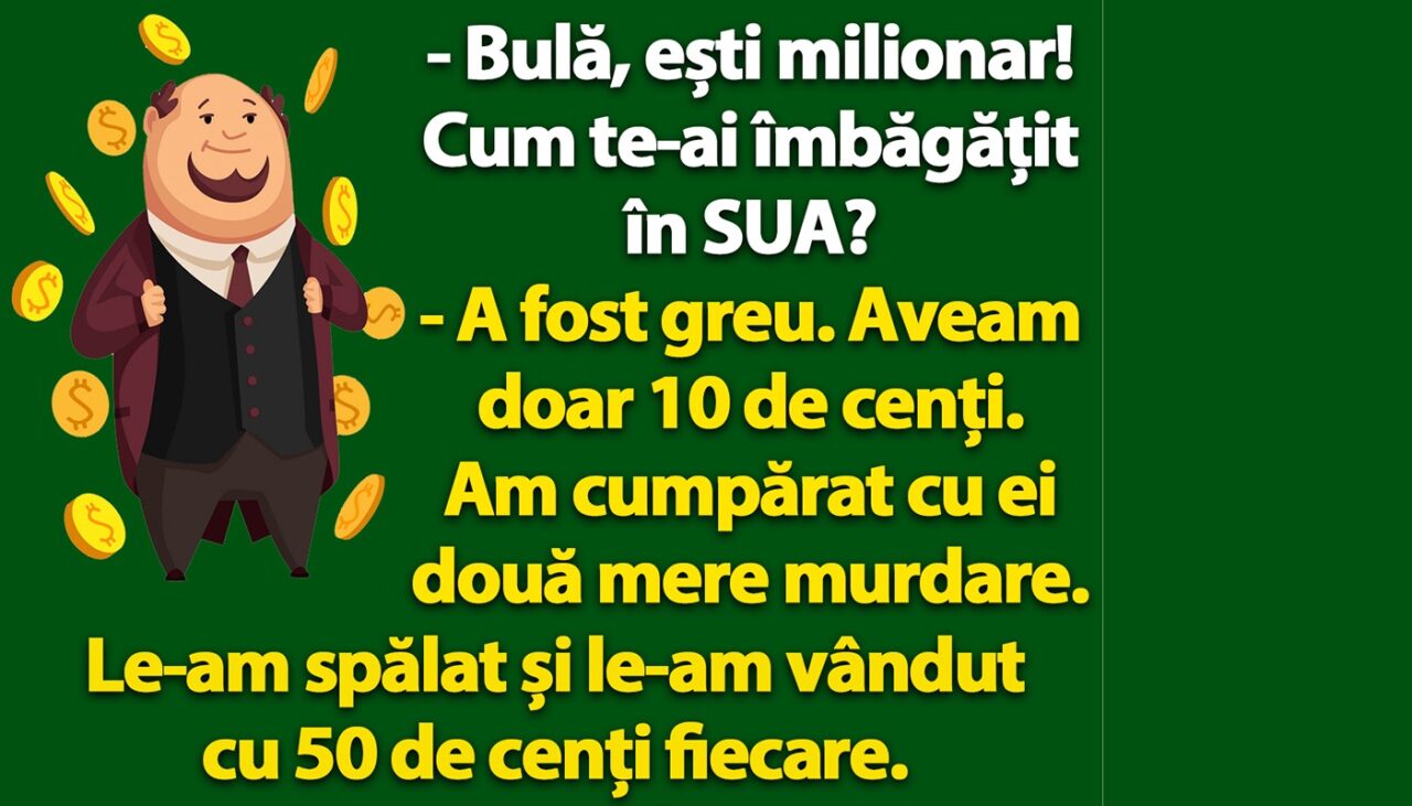 BANC | „Bulă, ești milionar! Cum te-ai îmbăgățit în SUA?”